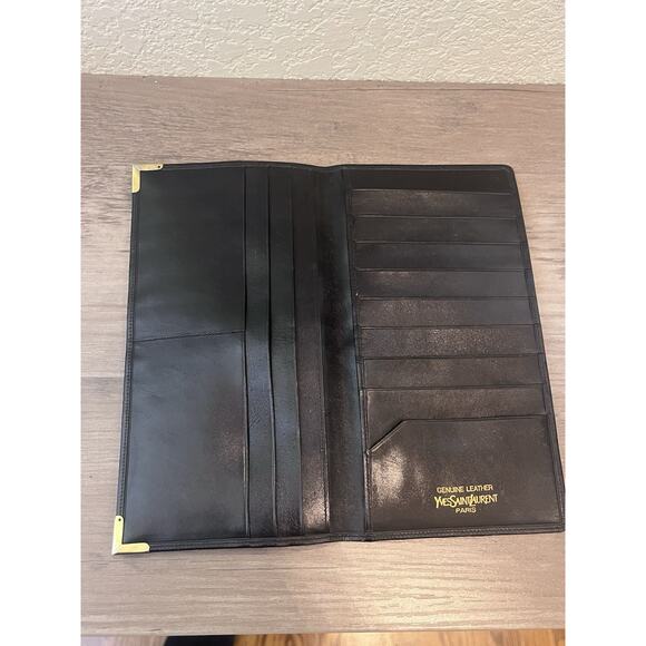 YSL Saint Laurent Long Wallet – Embossed Logo – Gold Corner Hardware - Picture 2 of 5